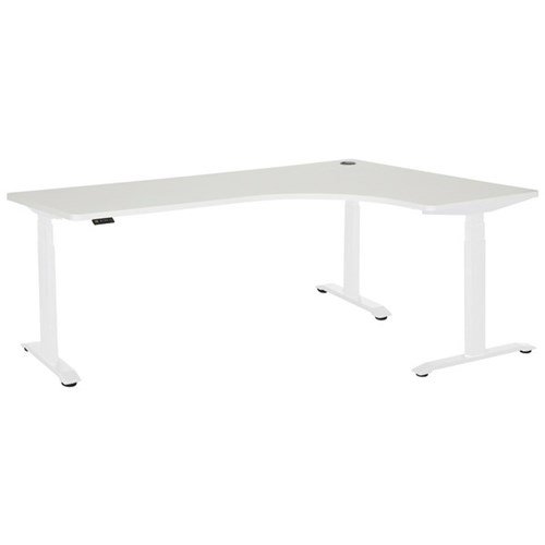 Amplify Rapid Assembly Electric Height Adjustable Workstation Right Hand 1800x1200x600mm White/White