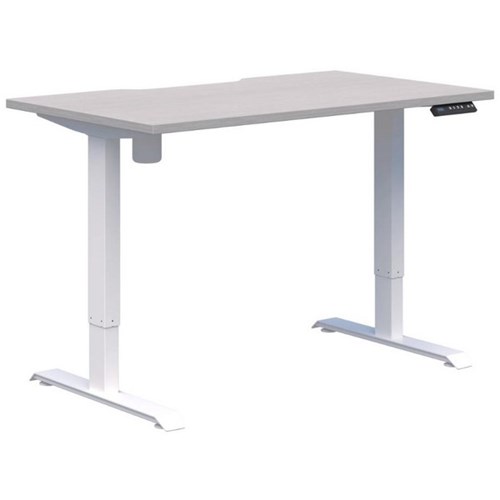 Fiord One Electric Height Adjustable Desk 1200x700mm Silver Strata/White