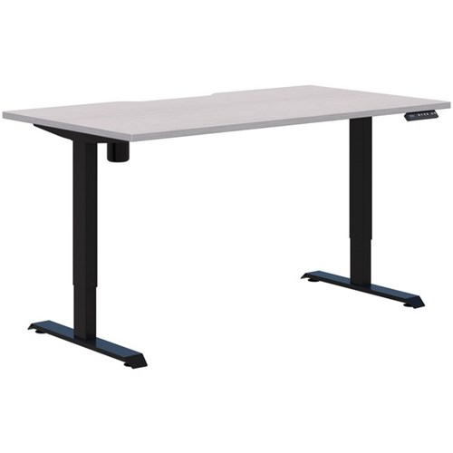 Fiord One Electric Height Adjustable Desk 1500x800mm Silver Strata/Black