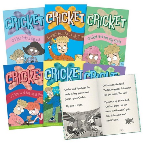 Beanstalk Books Cricket The Kid UK Phonics Phase 4 Decodable Chapter Books, Box of 6