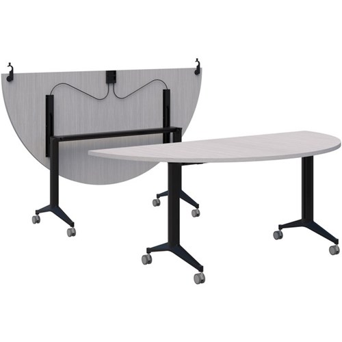 Boost Semi-Circle Flip Table 1800x900mm Silver Strata/Black