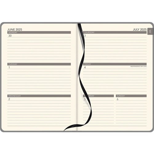 Collins Executive A53A Mid Year Diary A5 Week To View 1 July 2025 to 30 June 2026 Grey