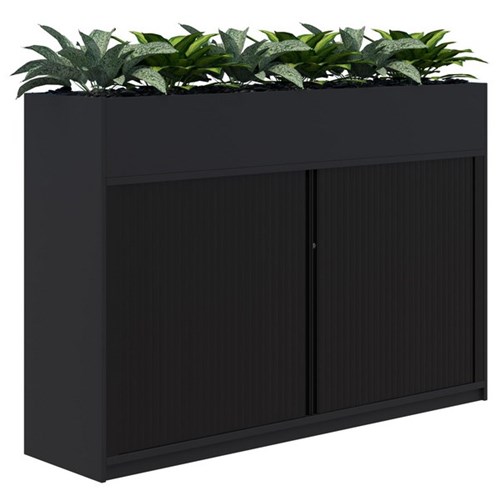 Fiord Planter Tambour Locking 1200x1800mm Black