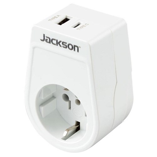 Jackson Slim Inbound Travel Adapter USA/Europe/Bali to NZ/AU Plug with USB Charging Ports