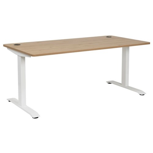 Amplify Straight Desk 1800x800mm Pacific Oak/White