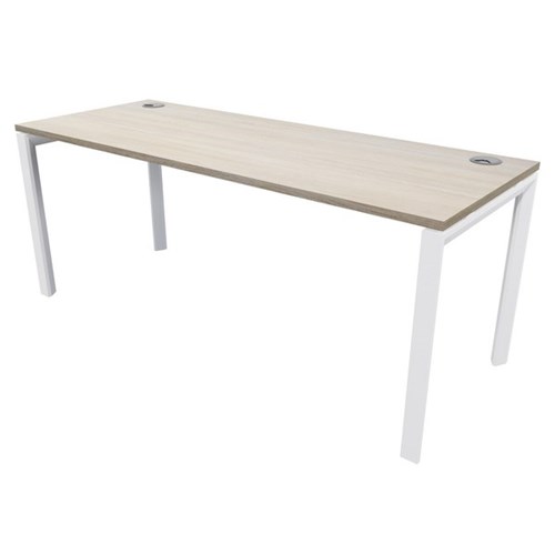 Novah Workstation Desk 1500x800mm Seasoned Oak/White