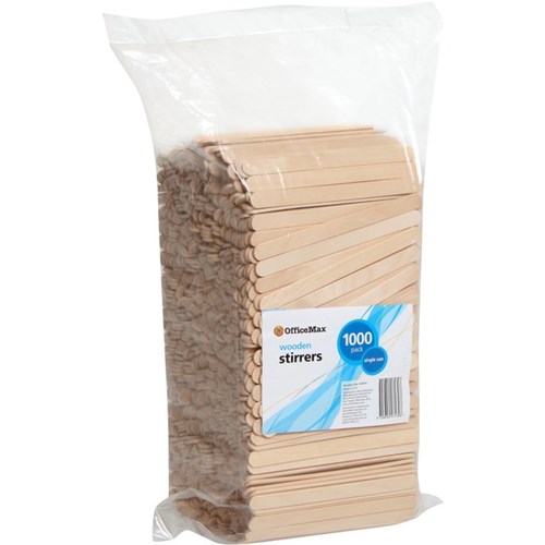 OfficeMax Wooden Stir Sticks 115x9mm, Pack of 1000