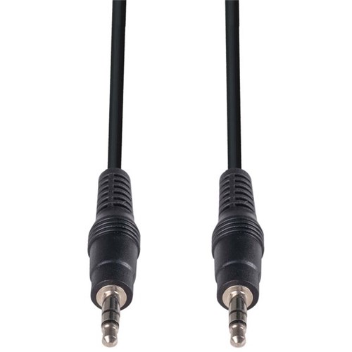 Dynamix Stereo Cable 3.5mm Male to Male Plug 1m Black