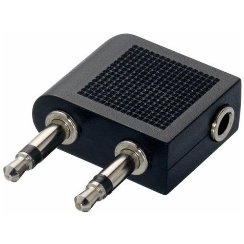 Dynamix Airplane Headphone Adaptor Dual 3.5mm Male to Female Mono Stereo
