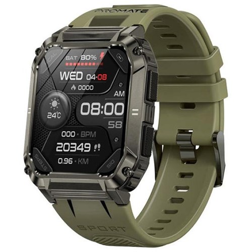 Promate IP67 Shock-Resist Smart Watch Fitness Tracker & Bluetooth Calling Green