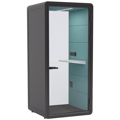 Haven Solo+ Office Pod 1075x2300mm Black/Clear Glass
