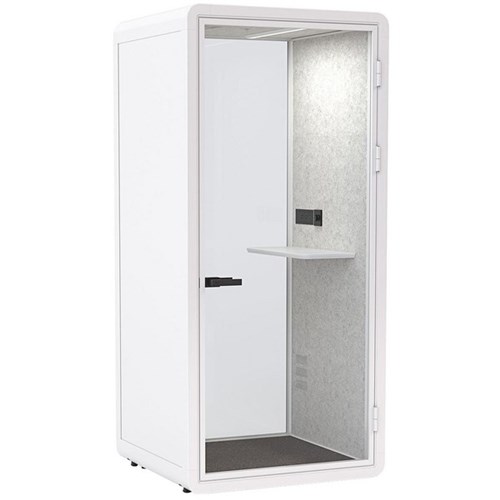 Haven Solo Office Pod 1075x2300mm White/Clear Glass