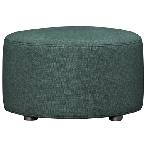 Ottoman Round 600x350mm Warwick Pushka Fabric/Forest