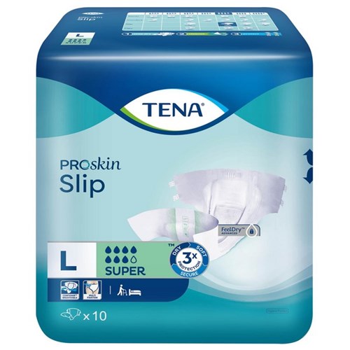 TENA ProSkin Slip Continence Pads Super Large, Carton of 6 Packs of 10