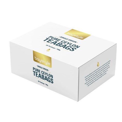 Baystyle Pure Ceylon Tagless Tea Bags, Box of 50