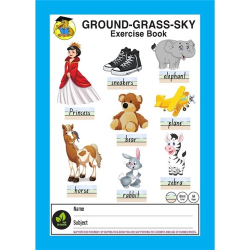 Clever Kiwi Ground, Grass, Sky Writing Exercise Book 24mm 32 Leaves