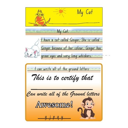 Clever Kiwi Ground, Grass, Sky Writing Exercise Book 24mm 32 Leaves