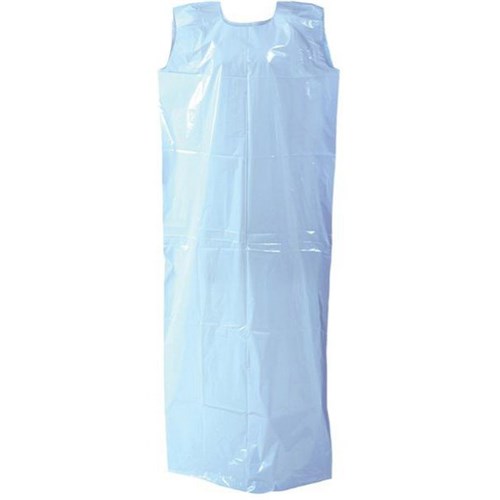 Smock LDPE 775x1400mm 28UM 50 Header Blue Carton of 200