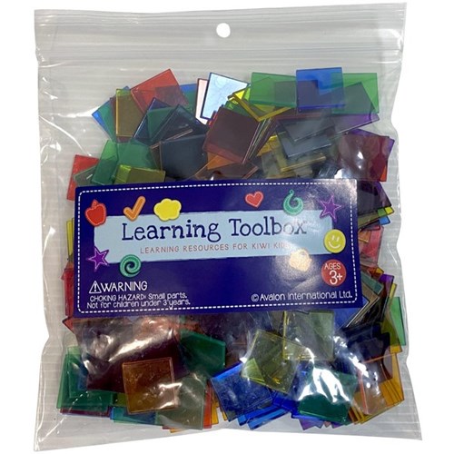 Learning Toolbox Transparent Square Counters 19mm