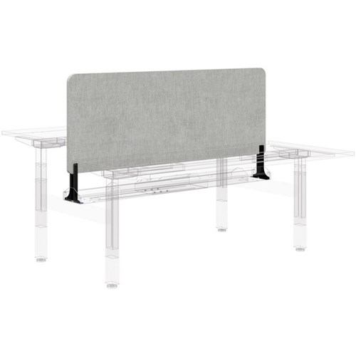 Fiord Centre Desk Screen 1200x600mm Black Brackets Keylargo/Zinc