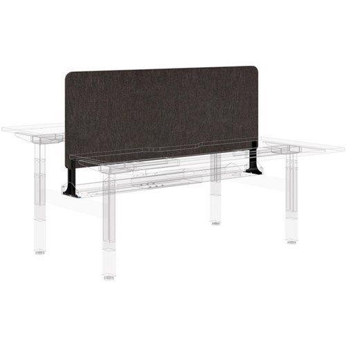 Fiord Centre Desk Screen 1500x600mm Black Brackets Keylargo/Anthracite