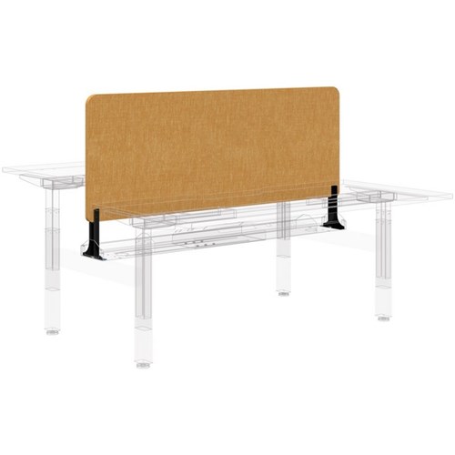 Fiord Centre Desk Screen 1500x600mm Black Brackets Keylargo/Marigold