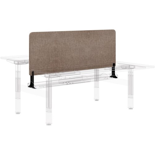 Fiord Centre Desk Screen 1500x600mm Black Brackets Keylargo/Pumice