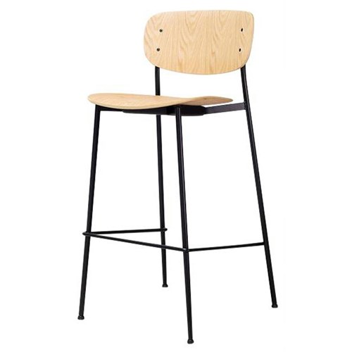 Lathos Barstool Timber Veneer Natural/Black