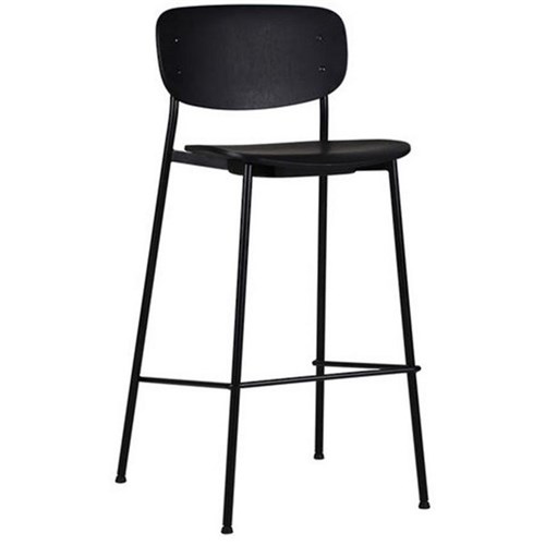 Lathos Barstool Tall 1060mm Ash Veneer Black/Black