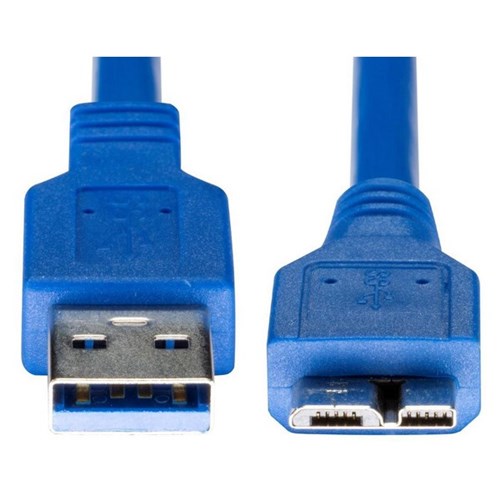 Dynamix USB 3.0 Micro-B Male to USB-A Male Connector Blue 1m