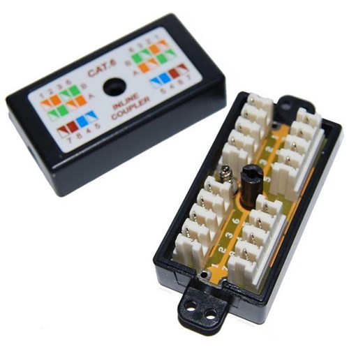 Dynamix Cat6 Inline Coupler Punch Down Black