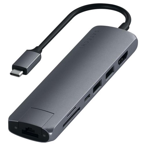 Satechi V3 Slim USB-C Multi-Port Adaptor with Ethernet Space Grey