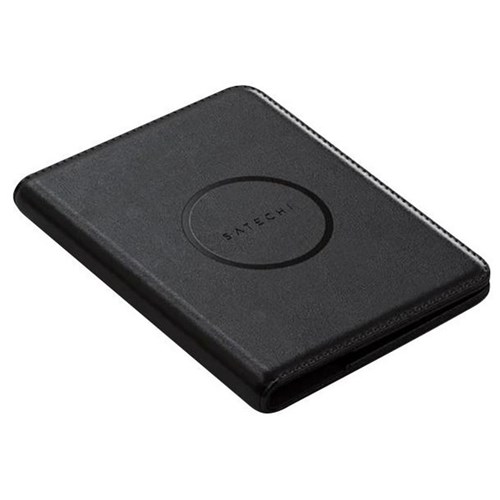 Satechi Vegan-Leather Passport Cover With Find My Black