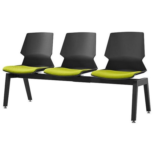 Sylex Prism 3 Seat Beam Chair Black/Lime