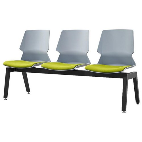 Sylex Prism 3 Seat Beam Chair Grey/Lime