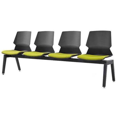 Sylex Prism 4 Seat Beam Chair Black/Lime