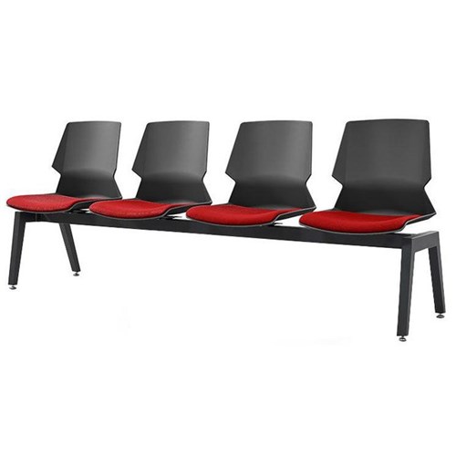 Sylex Prism 4 Seat Beam Chair Black/Red