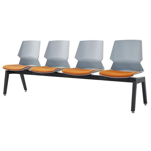 Sylex Prism 4 Seat Beam Chair Grey/Orange