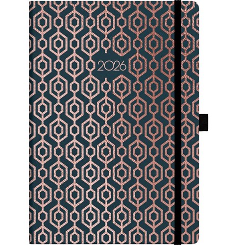Collins A51 Diary A5 Day Per Page 2026 Foil Geometric Assorted Designs