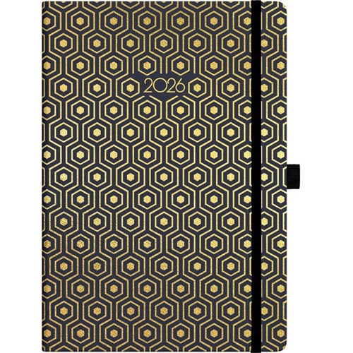 Collins A53 Diary A5 Week To View 2026 Foil Geometric Assorted Designs