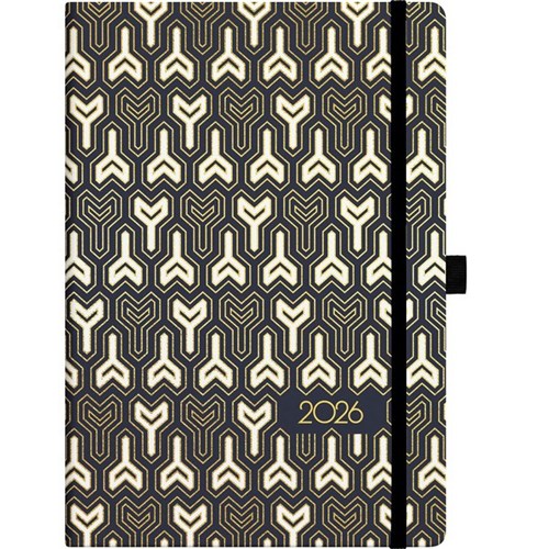 Collins A53 Diary A5 Week To View 2026 Foil Geometric Assorted Designs