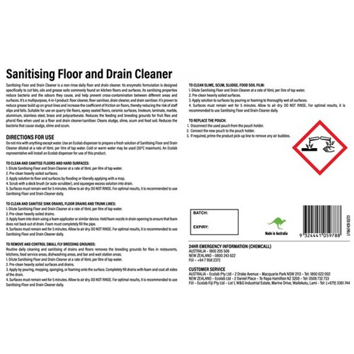 Ecolab Sanitising Floor and Drain Cleaner 2L, Carton of 2