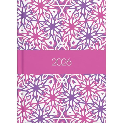 Collins A51 Diary Day Per Page 2026 Kaleidoscope Assorted Designs