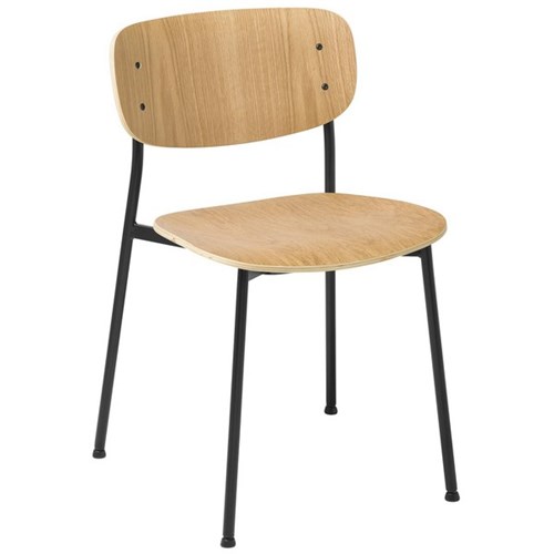 Eden Grove Timber Visitor Chair Natural Oak/Black