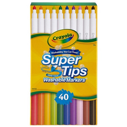 Crayola Supertips Markers, Pack of 40