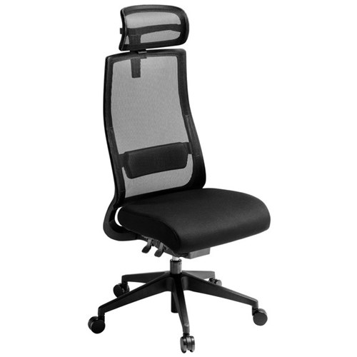Eden Joe Synchro Chair High Back With Headrest Mesh Back Black