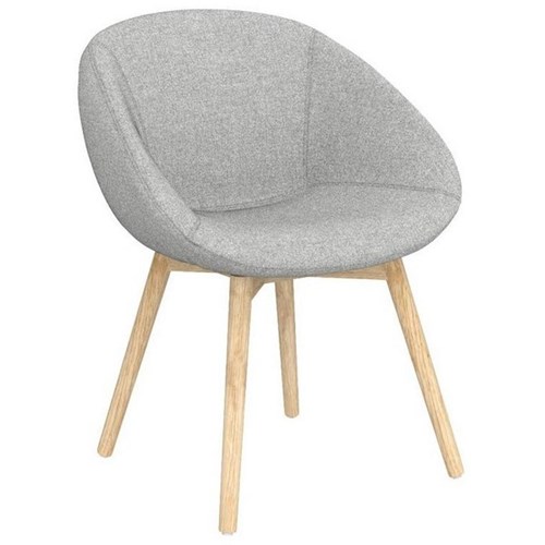 Camellia Single Sofa Chair Timber Base Reef Fabric/Grey