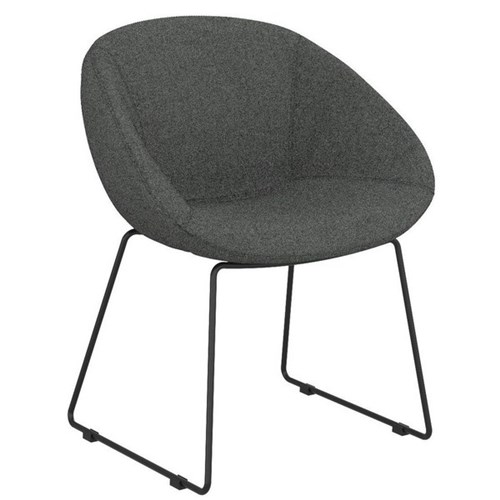 Camellia Sofa Chair Sled Base Reef Fabric/Black