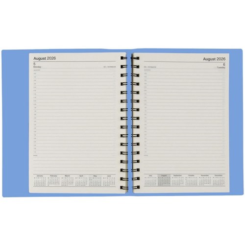 Cumberland Soho A5 Diary Day Per Page 2026 Dusty Blue