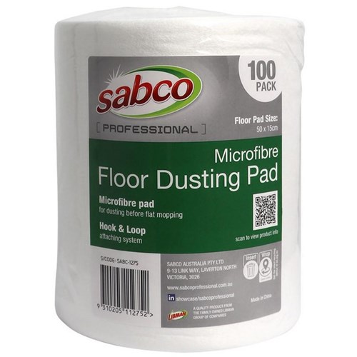 Sabco Microfibre Floor Dusting Pad 500mm, Pack of 100